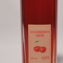 Sauerkirsch Likör 容量：200ml, 350ml アルコール度数：22% エキス分：21%未満 ナチュラルな栽培状況ならではの柔らかな酸と甘み